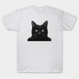 Peeping black cat with paws T-Shirt